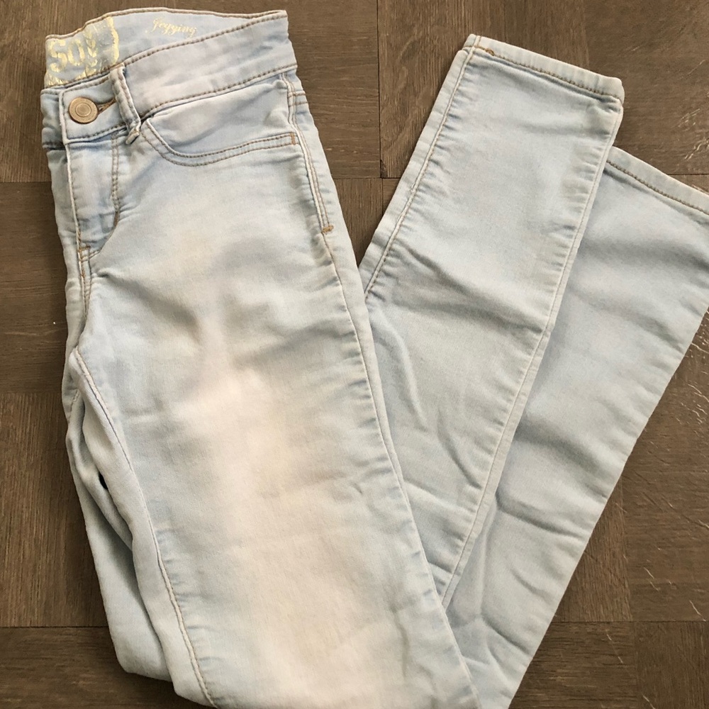 Womens so skinny jeans light wash size 0